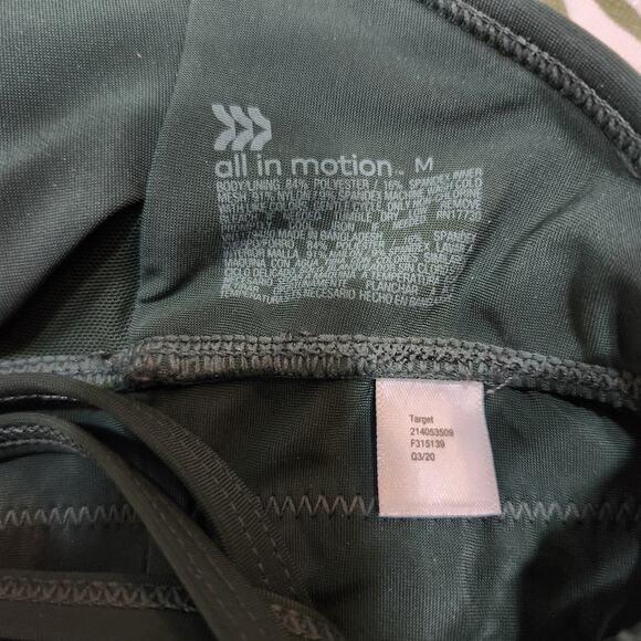 All In Motion Strappy Green Minimal Sports Bra Removable Pads Size Medium - Picture 3 of 4